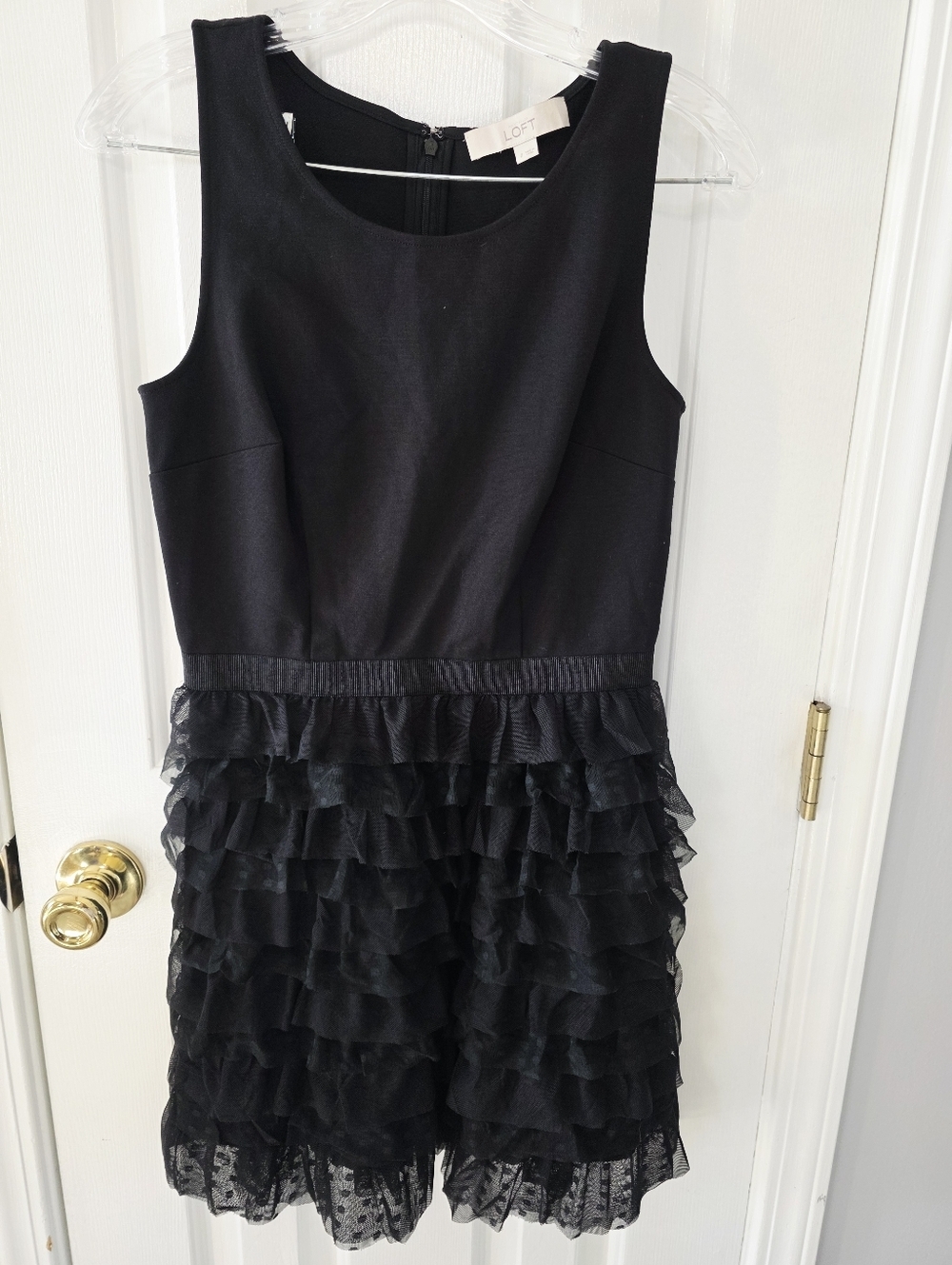 LOFT Black Ruffle Tulle Girls Dress